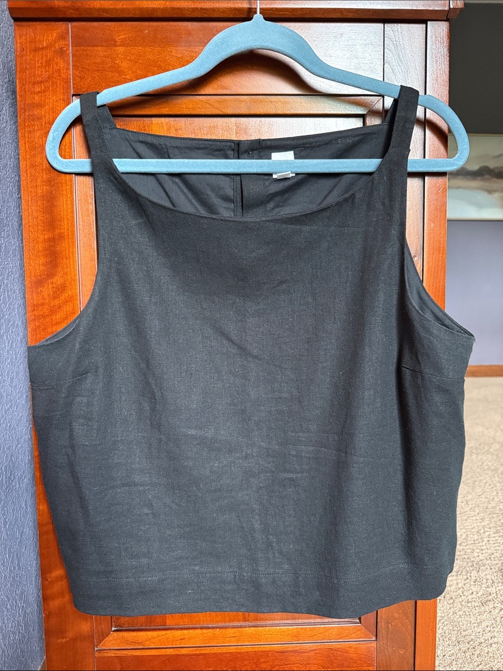 GAP Black Square Neck Tank with Button Back